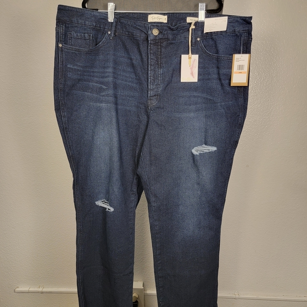 Jessica Simpson Women's Jet Set Flirt Straight‎ Boot Denim Jeans Size 24W